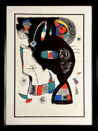 Joan Miro, Spanish 1893 - 1983  Rue Blomet   Lithograph ed.92/100