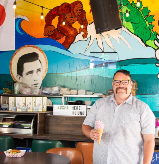 Jon Jones, aka "The Bend Foodie," visits one of Bend's oldest food truck lots, the Podski. Photo credit: Maile Mason