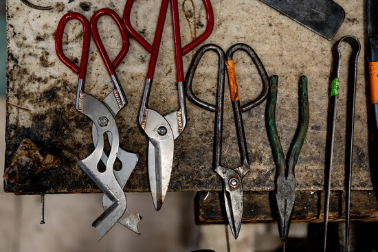 Glass blowing tools. Photo Credit: Sanjay Suchak.