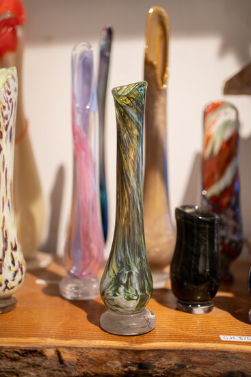 Glass blown by artists at Raging Buffalo Glass. Photo Credit: Sanjay Suchak. 