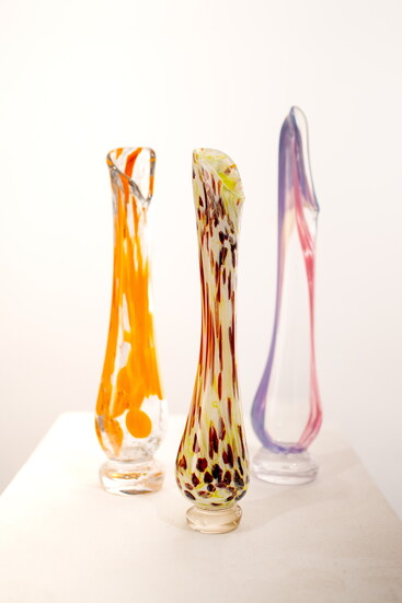 Glass blown by artists at Raging Buffalo Glass. Photo Credit: Sanjay Suchak. 