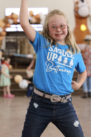 Arc: Vallyn Weber dancing to the country music at the 2024 Western Hoedown at Crow Creek Event Center