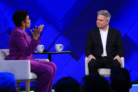 KC Sullivan at a televised Global Town Hall