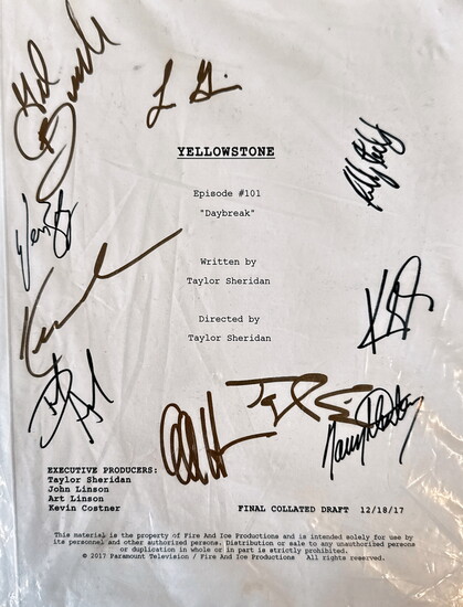 Yellowstone Script Signed by Cast