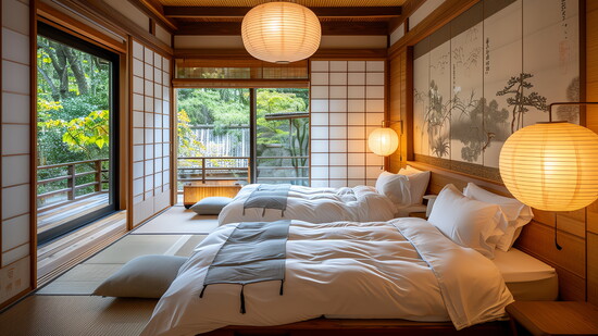 Traditional Japanese inn ryokan room