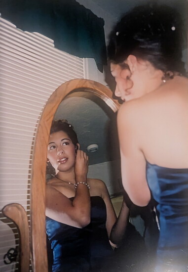 Danielle getting ready for her school prom