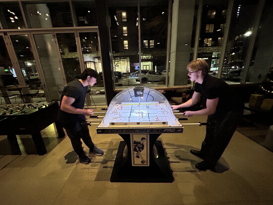 Bubble Hockey at the Moxy