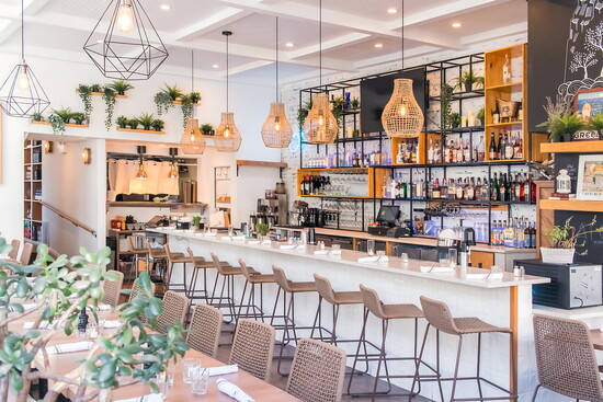 Inside Avli Taverna, which was refreshed in summer 2024. (Photo credit Mac Yellek)