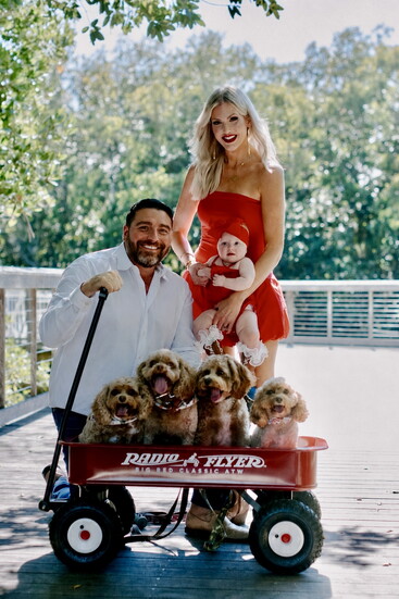 Christina, Chris, Payton, and their 4 doggies Blondie, Barley, Biscuit and Benny
