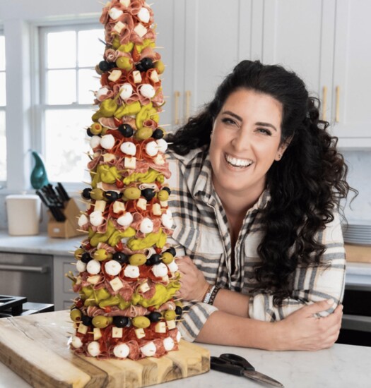 Jeanette and her antipasto Christmas tree!