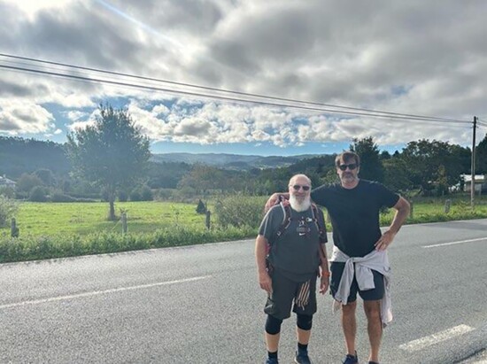 Steve Ricciardi (left) hiking the Camino de Santiago in Spain.