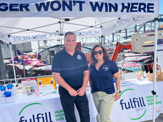 Triada Stampas with NJ Assemblyman Brian Rumpf at Fulfill's Community Connections Day at Jenkinson's Boardwalk 