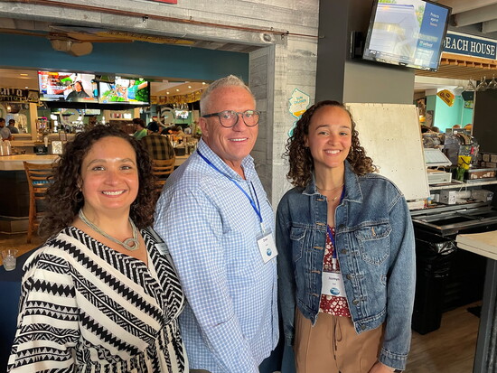 Triada Stampas with former board member Drew Eitner and Growing Healthy Pantries program managerJazmyn Ball.