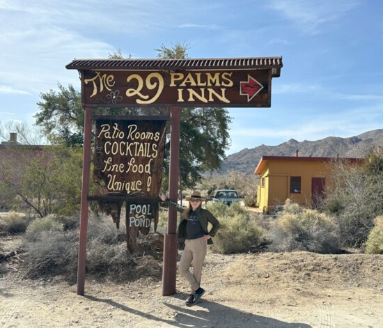 The 29 Palms Inn sign is as funky as its rooms; the inn is located in Twentynine Palms near Joshua Tree National Park.