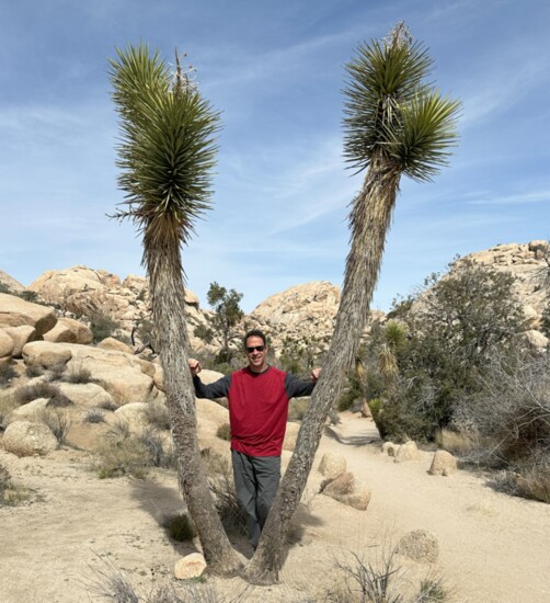 Jim Miller pauses while hiking the Barker Dam Trail in Joshua Tree National Park.