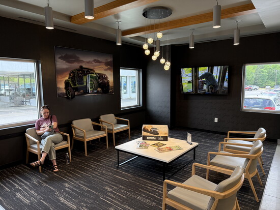 New customer waiting room. 