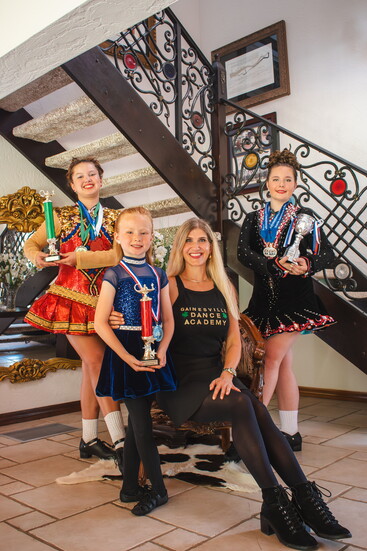 Gainesville Dance Academy's Naomi Fisher, Gloria Westfall, Director Sarah Ingley, and Cara Murray.