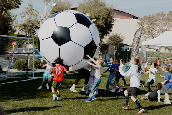 A sports camp at a local school 