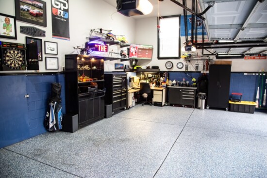 Once the floor has been laid, the garage space can be repurposed to make a comfortable living space.