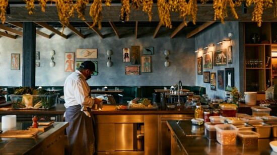 Chef Brock in the Audrey open kitchen. photo: Emily Dorio