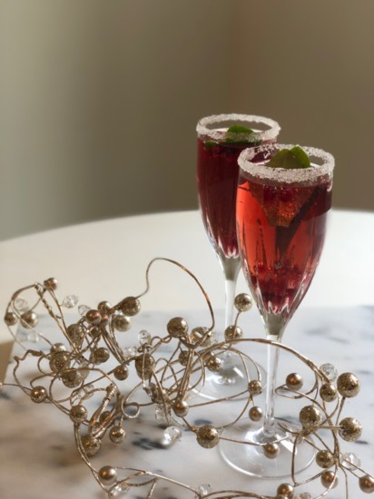 The Nomad Pop-Up Bar's Orange and Pomegranate Sparkler. Photo by The Nomad Pop-Up Bar