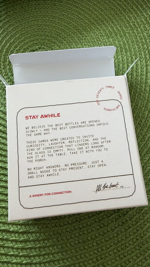 A simple idea: stay present, stay open, stay awhile.