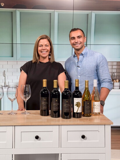 Two Sparrows founder, Jennifer Conforti and Malek on set at ATL Live.