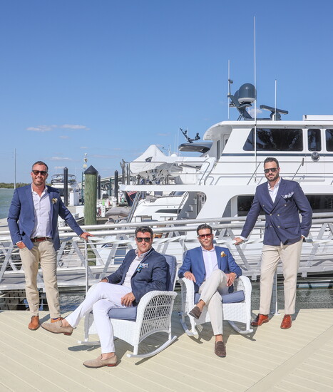 L-R: Bill Reiman, Richard Cacace, Maurizio Gamba, and Julio Marino at The Marco Island Yacht Club
