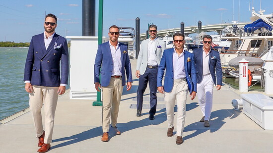 L-R: Julio Marino, Bill Reiman, Leandro Perez, Maurizio Gamba, and Richard Cacace at The Marco Island Yacht Club