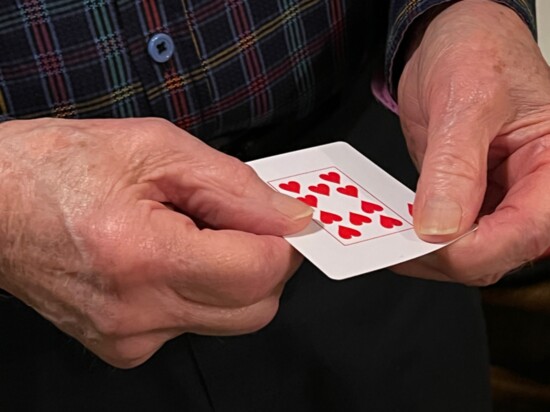 Braille playing cards were a help in teaching Steve braille.