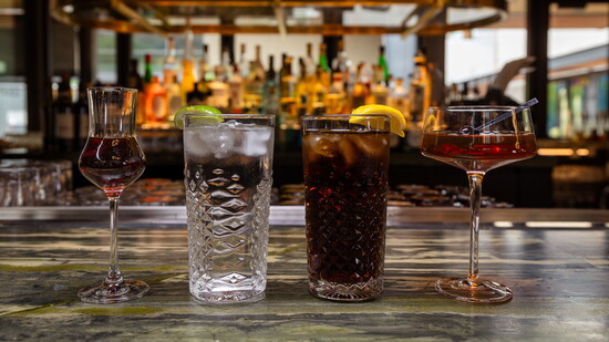 Alcoholic and non-alcoholic drinks crafted at Amari Italian Kitchen & Wine Shop