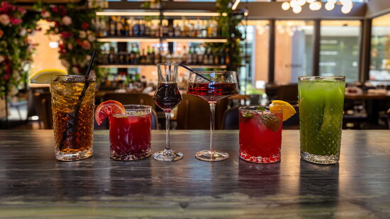 Alcoholic and non-alcoholic drinks crafted at Amari Italian Kitchen & Wine Shop