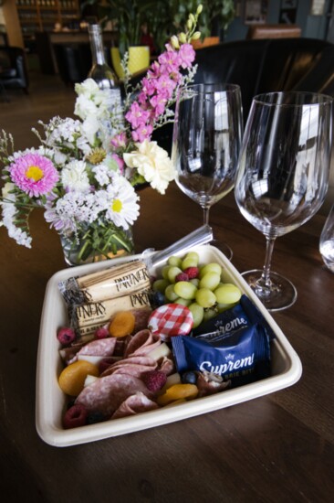 Guests can enjoy an optional charcuterie board, like this one from Cinder Wines.