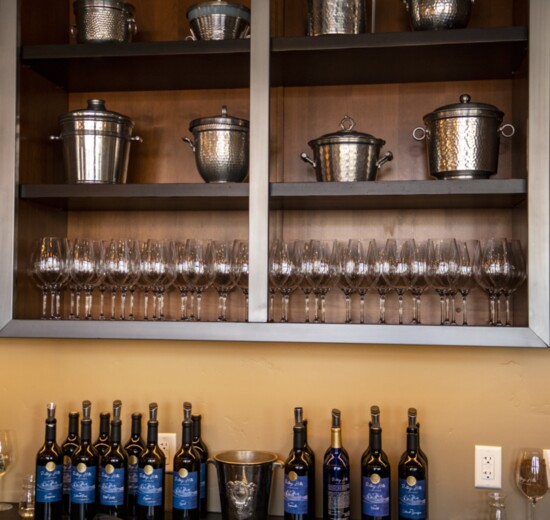 Inside, Rolling Hills Vineyard's tasting room has a homey, Tuscan vibe.