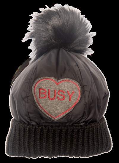 Puffer Beany Hat... the perfect winter accessory. Customize with any school name, catch phrase or your favorite saying, $50, thepaperalley.com