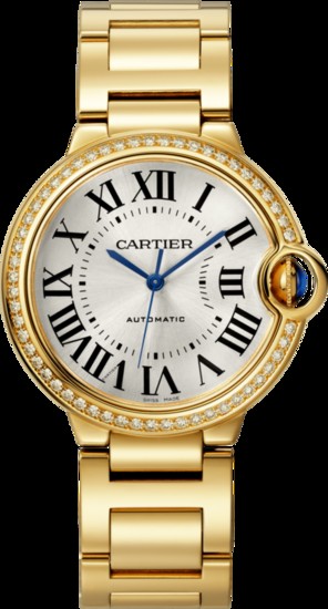 Ballon Bleu De Cartier Watch 36 MM, Yellow Gold, Diamonds, price available upon request, Lenox Jewelers