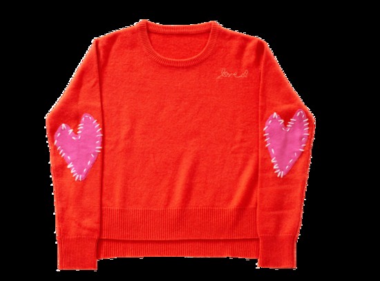 Kerri Rosenthal Patchwork Love Dark Orange + Pink 100% Cashmere Sweater; $350.00, Kerri Rosenthal, Westport