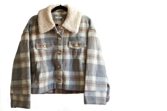 Blue/Brown Plaid Jacket Be Bell Boutique $58