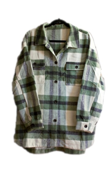Green/Black Plaid Jacket Be Bell Boutique $58