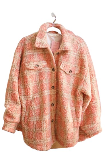 Pink/Beige Plaid Jacket Be Bell Boutique $58