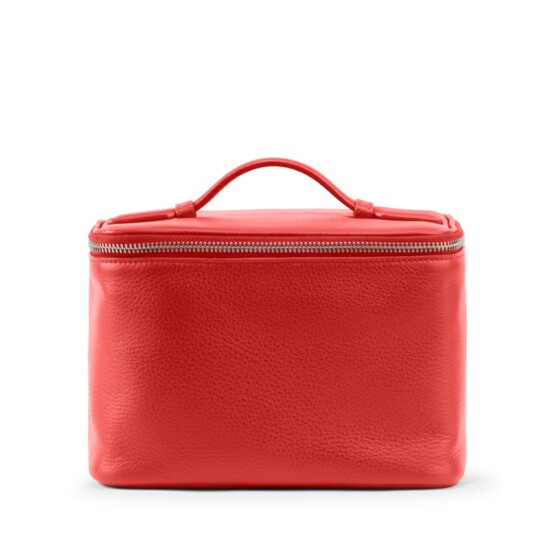 Leatherology Medium Train Case in Scarlet leatherology.com $135