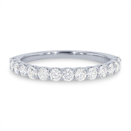  Scallop Diamond Wedding Band by Amden features round brilliant cut diamonds totaling 0.75 carats diamondsdirect.com $1,710  