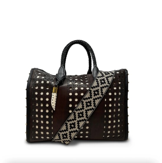 HAVEN Ella Leather Rattan Bag by Kempton & Co. - $575