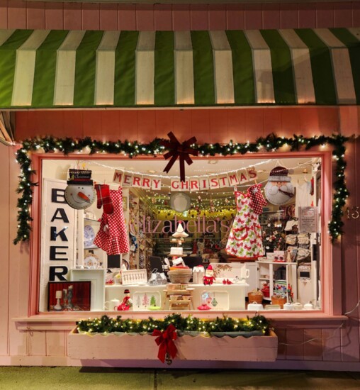 Elizabella's Bake Shop decorated for the holidays