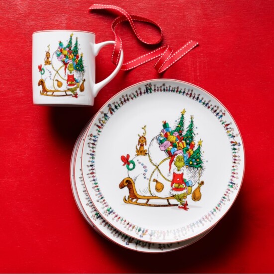 The Grinch Dinnerware, Williams Sonoma, starting at $12.95