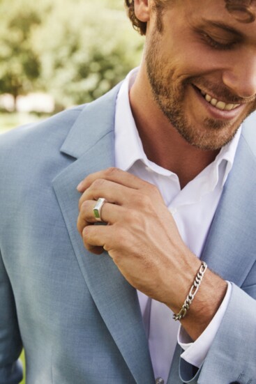 Figaro bracelet- $230 | Hudson signet ring- $120