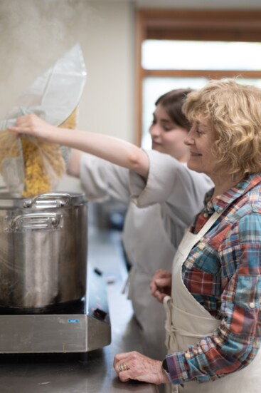 "There is something inherently joyful about cooking a meal for people," says Glenfiddich Farm's Olwen Woodier (right). Photo: Calla Aniska 