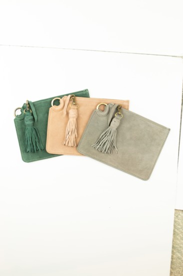 Suede Clutches, $84 each