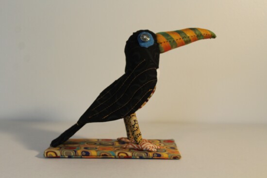 Fiber art “Bird” by Julie Langensiepen