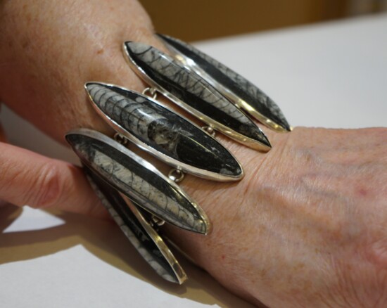 Excavations also offers fine jewelry, such as this fossil bracelet (as well as fun mood rings for kids and adults)! (Photo by Alexander Mann)